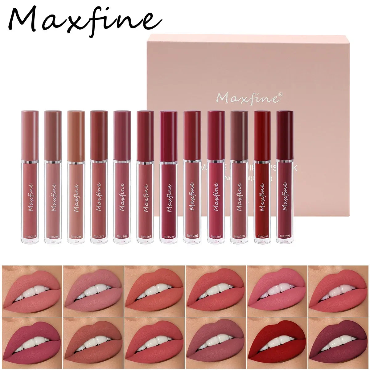 6 Color Matte Lip Gloss Set Moisturizes Long Lasts Water Proofs Sweat Proofs Non Transfer Liquid Lipstick 1pcs - My Vixen Vault