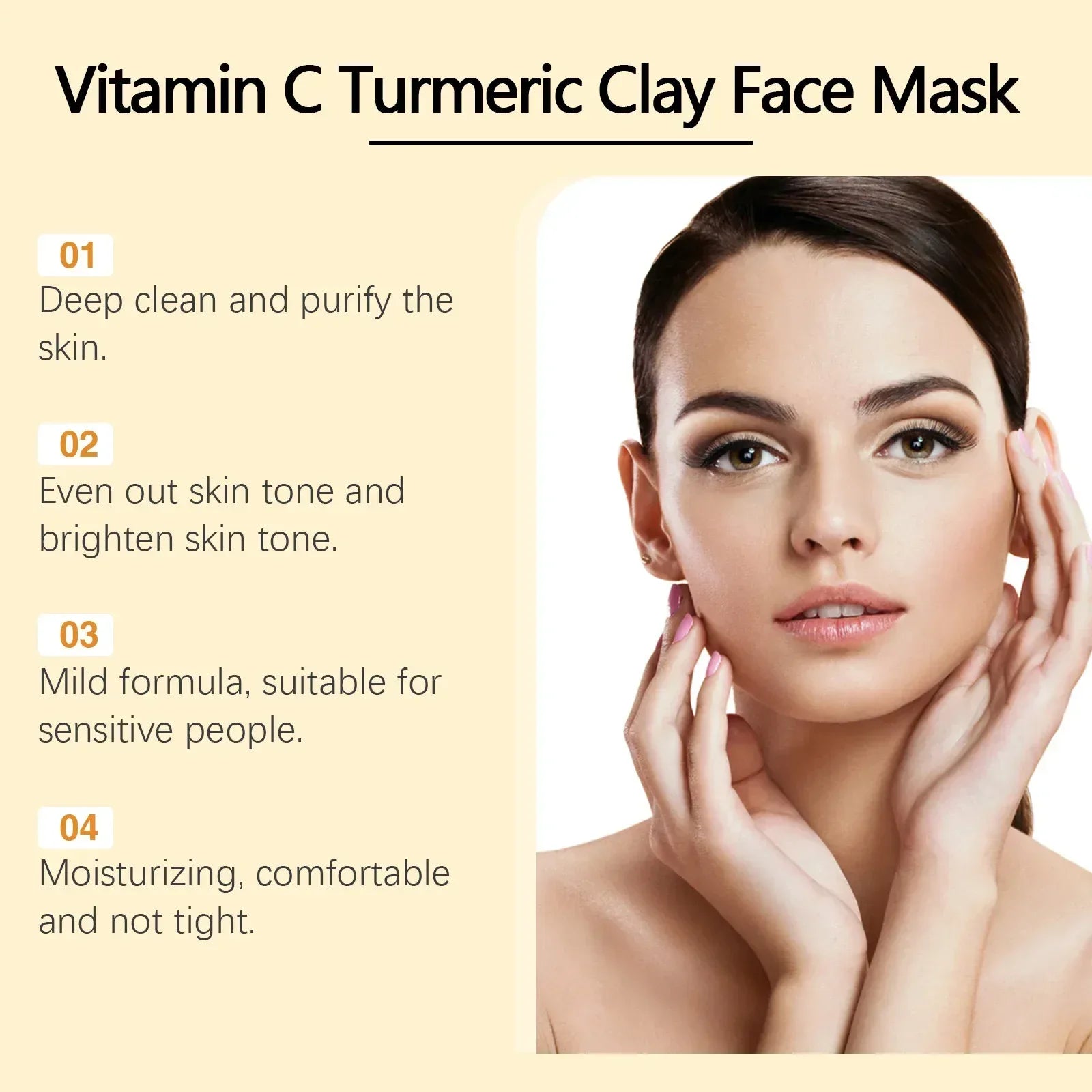 Vitamin C Turmeric Mud Mask Exfoliating Facial Mask Improve Pore Deep Cleansing Nourishing Hydrating Glowing Skin Care Clay Mask - My Vixen Vault