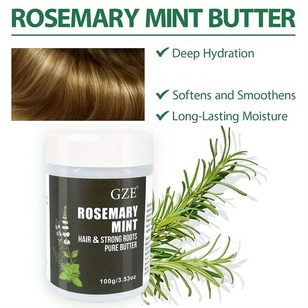 GZE Rosemary Mint Hair & Strong Roots Butter - Natural Hair Growth & Damage Repair Treatment for Stronger, Healthier Hair - My Vixen Vault