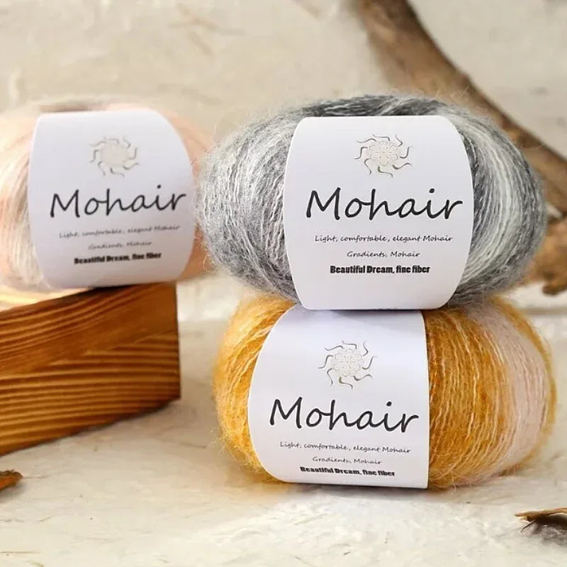 Gradient Mohair Soft Cotton Yarn DIY Crochet Hand Knitting Yarn Segment Dyed Wool Yarn For Baby Sweater Hat Scarf - My Vixen Vault