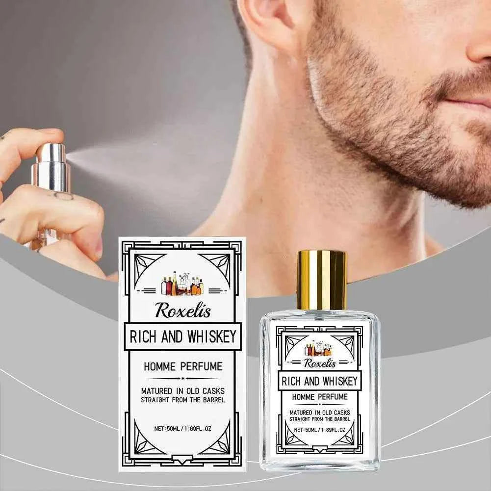 Men's Perfume Charming Whiskey Pheromone Natural Charm Attract Women Long-lasting Refreshing Elegant Fragrance Ideal Gift Dating