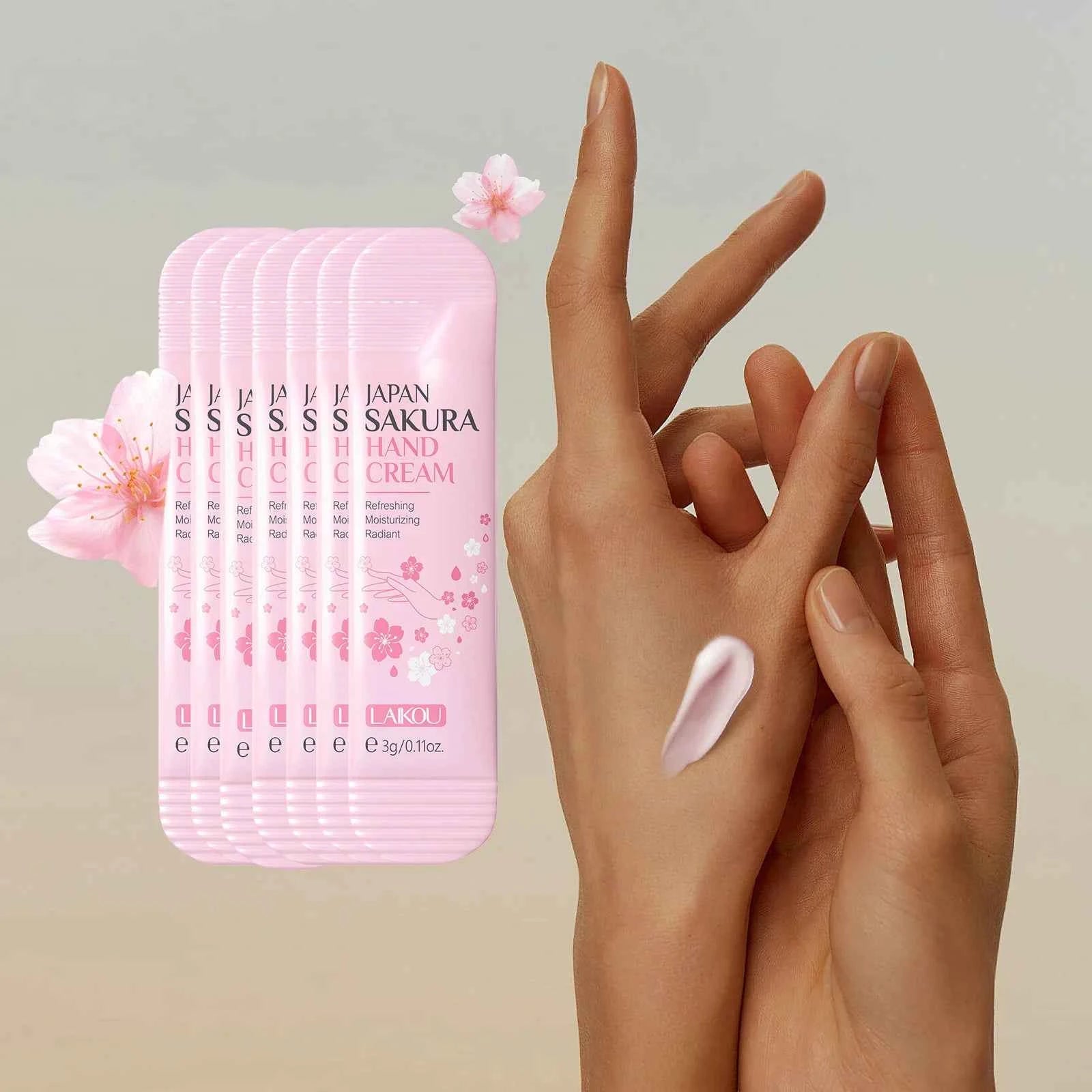 7pcs Collagen Sakura Hand Cream Skin Soften Nourish Care Deep Cracked Repair Beauty Products Girl Moisturizing Hand Skin