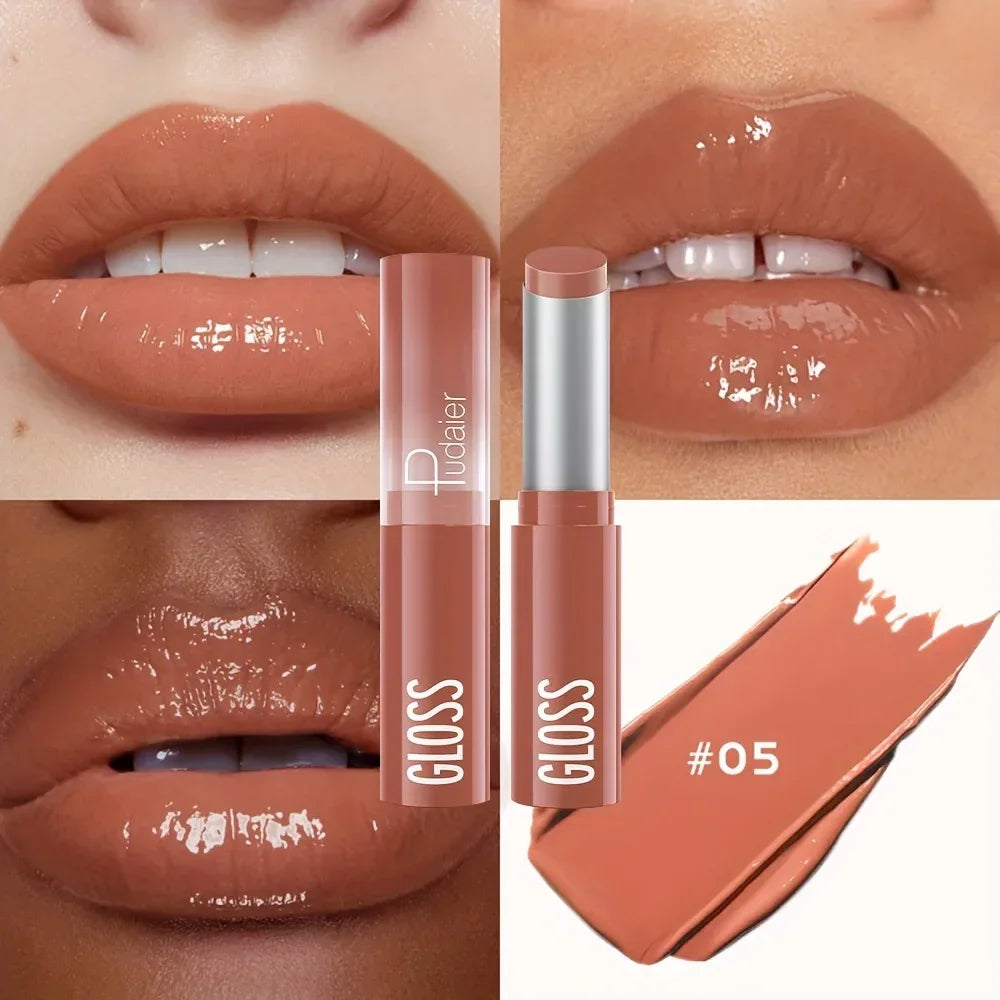 Waterproof Lipstick with Glass Mirror and Plumping Effect Non-Stick Nude Shades,Matte Lip Gloss For Plumper Looking Lips - My Vixen Vault