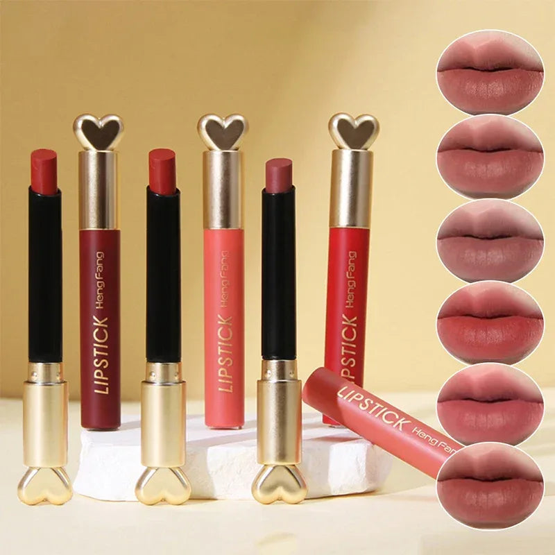 Six Lipstick Set Box Mist Matte White Not Easy to Stick Cup - My Vixen Vault
