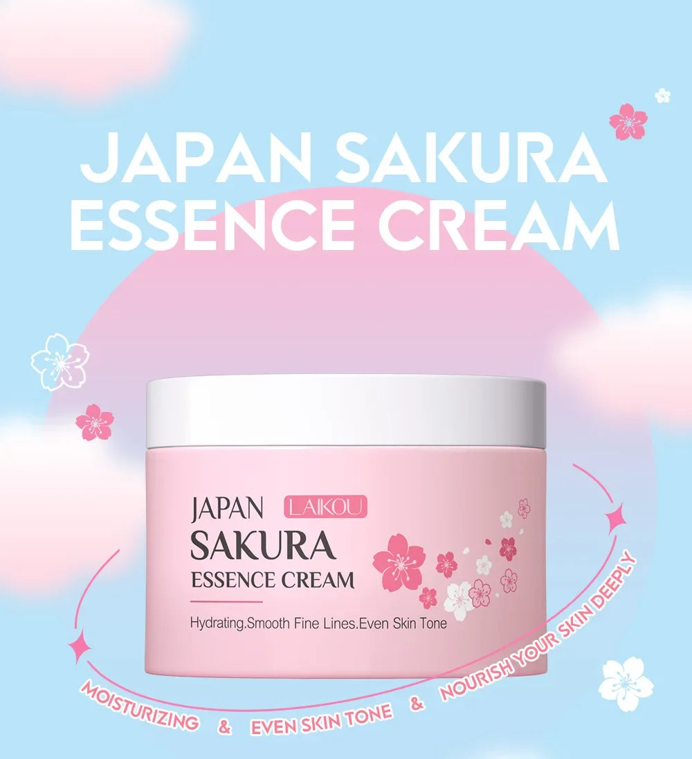 LAIKOU Japan Sakura Essence Cream Cherry Blossom Facial Cream Heavy Moisturizer Improving Dryness & Roughness Face Skin Care - Beauty Collection Studio