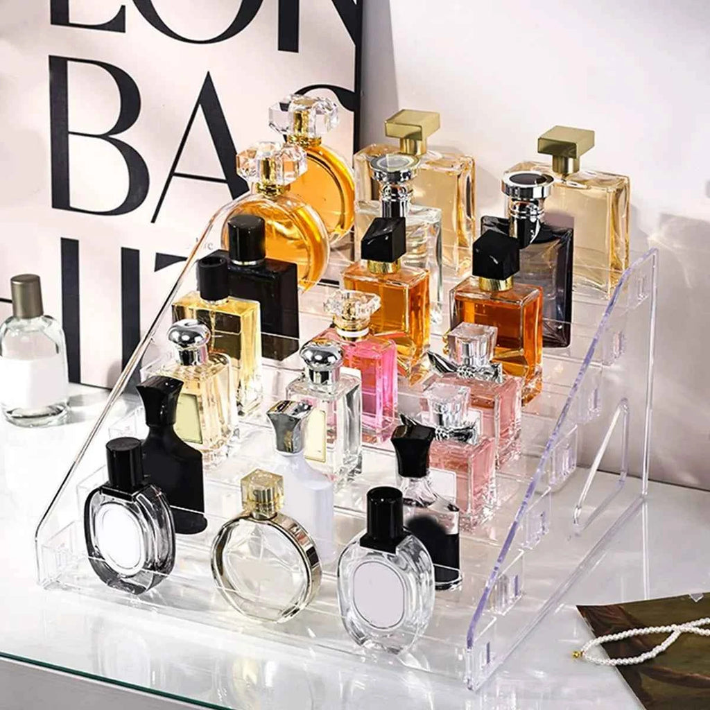 1pc,Transparent multi-layer perfume storage rack, cosmetics display rack, dressing table sorting rack, nail polish rack.