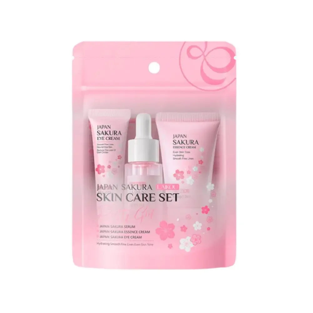 5/3pcs/Set Sakura Skin Care Sets Face Cream Serum Toner Facial Cleanser Sunscreen Eye Cream Gift Box Face Skin Care Set Product - My Vixen Vault
