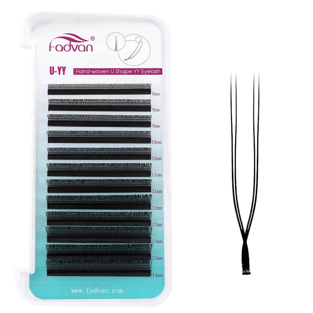 FADVAN U Shape YY Lashes C/D Curl Eyelashes Extension Waterproof Premium Soft Make up Mink Faux Lashes