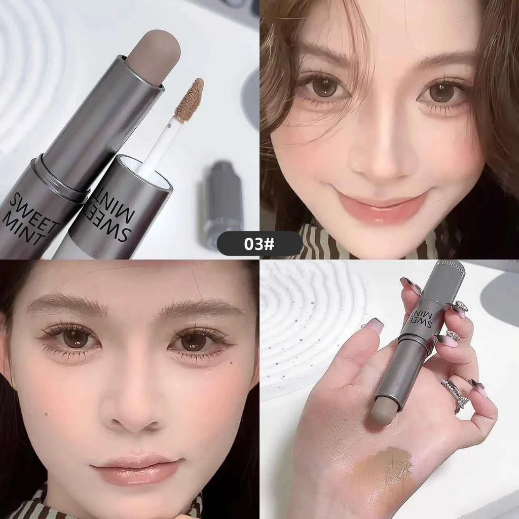 Moisturizing Matte Concealer Contour Stick Smooth Lasting 3D Nose Shadow Waterproof Face Highlight Brighten Contour Makeup.