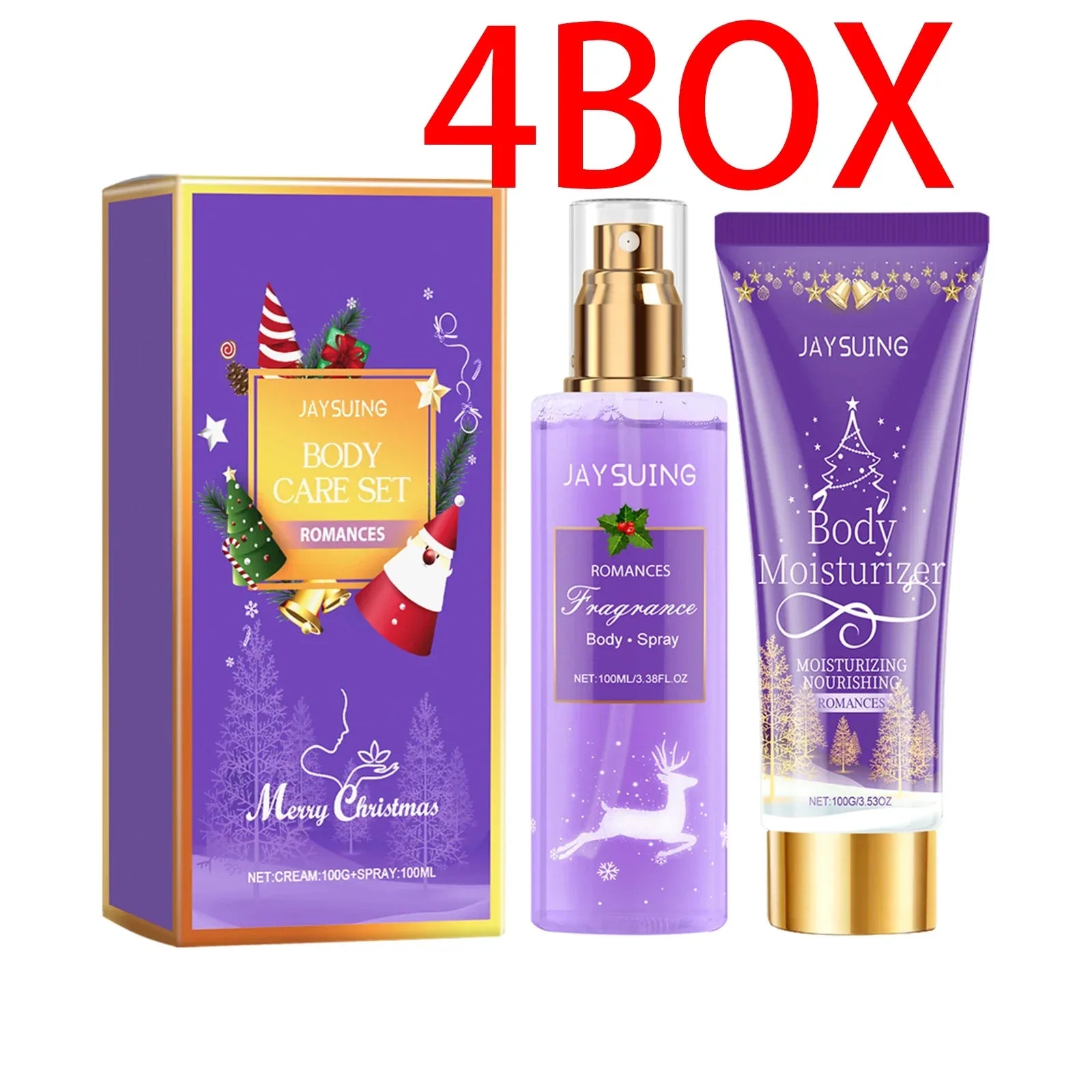 Jaysuing Christmas Fragrance Body Care Set Holiday Gift Set Body Lotion Body Mist Moisturizing Skin Care with Shea Butter 2 pcs.