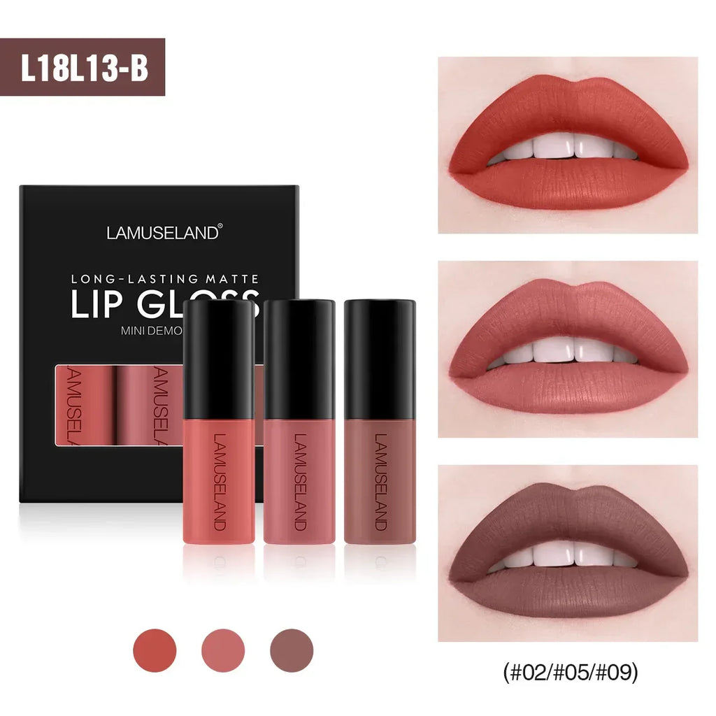 Mini 12 Colors Liquid Lip Gloss Waterproof Non-stick 24 Hours Long Lasting Velvet Matte Lipstick Lip Gloss Cosmetic Makeup Care - My Vixen Vault
