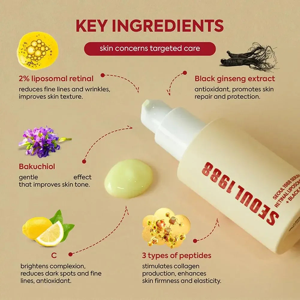 Korean Seoul 1988 Retinol Skin Care Set - Facial Essence Firming Eye Cream Moisturizer Lightening Repairing Skin Care - My Vixen Vault