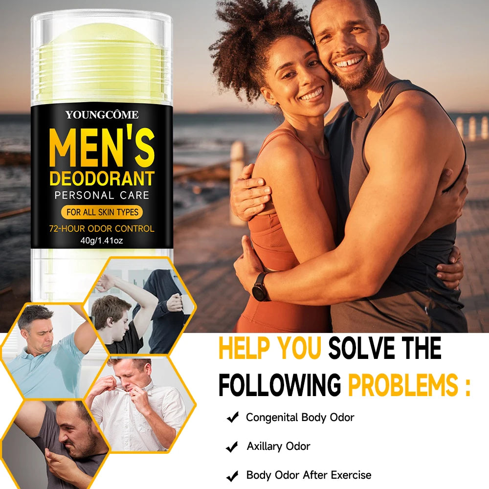 Men Sandalwood Deodorant Stick Anti Sweating Keep Drying Lasting Fragrance Remove Armpit Odor Underarm Refresh Sticks Refresh - Beauty Collection Studio