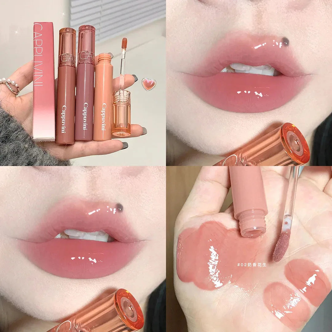 Mirror Jelly Lip Glaze 6 Colors Water-light Lip Gloss Long Lasting Waterproof Moisturising Glossy Red Lip Tint Makeup Cosmetics - My Vixen Vault