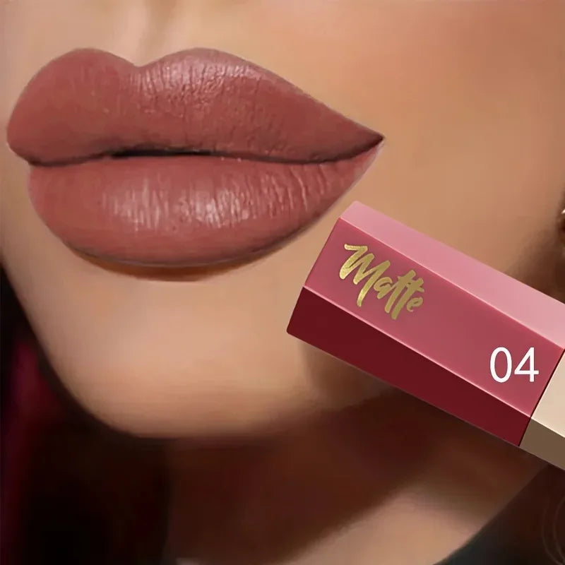 Waterproof Matte Velvet Lip Tint - Long-Lasting Nude Lip Glaze, Festive Exclusive, Valentine's Day Gift - My Vixen Vault