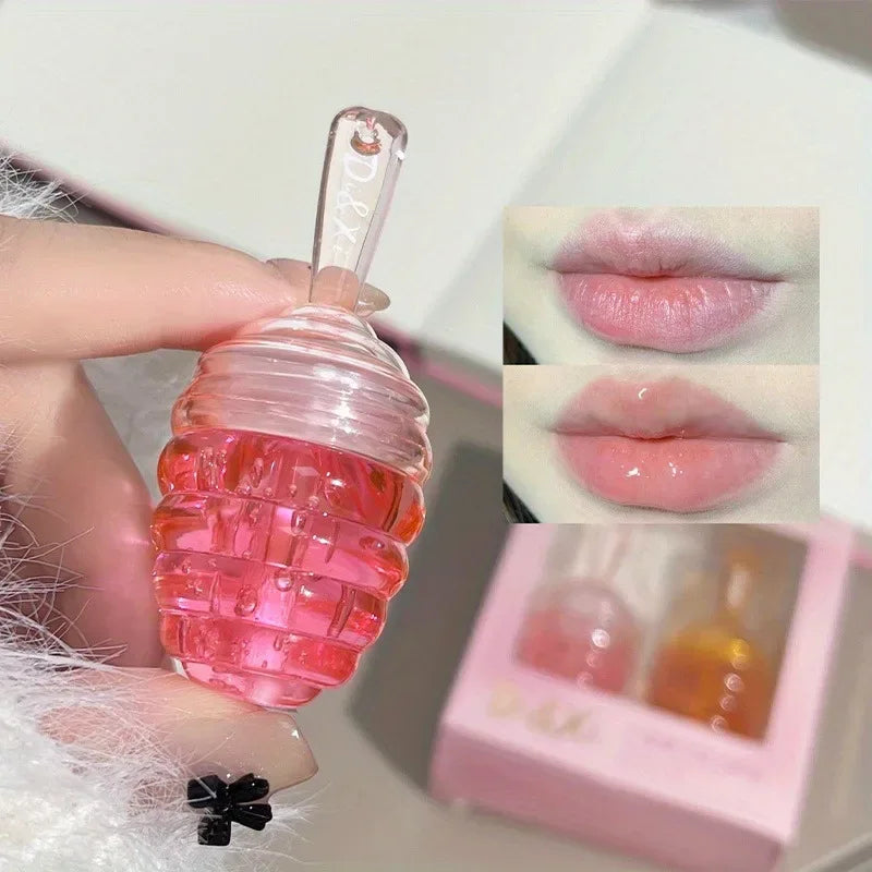 Small Honeypot Lip Oil Moisturizing and Fading Lip Pattern Water Lip Balm Dudu Lips.