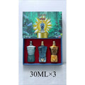 Men Portable Eau De Parfum Set Long Lasting Oriental Woody Scent Rich Warm Masculine Aroma with Three Deep Refined Variants - Beauty Collection Studio