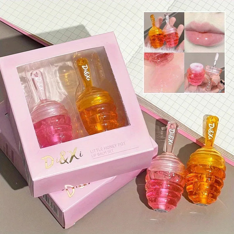 Small Honeypot Lip Oil Moisturizing and Fading Lip Pattern Water Lip Balm Dudu Lips.