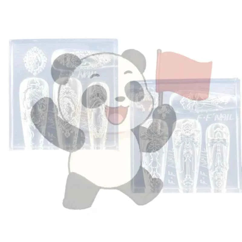 Silicone Molds For Nails European Style Avatar Photo Frame 3D Mold DIY Bow Design Manicure Template Nail Art Decoration Tool