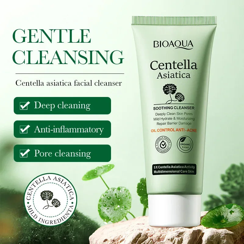 BIOAQUA Centella Asiatica Facial Cleanser Moisturizing Oil Control Face Cleansing Face Wash Foam Facial Cleanser Skin Care - My Vixen Vault