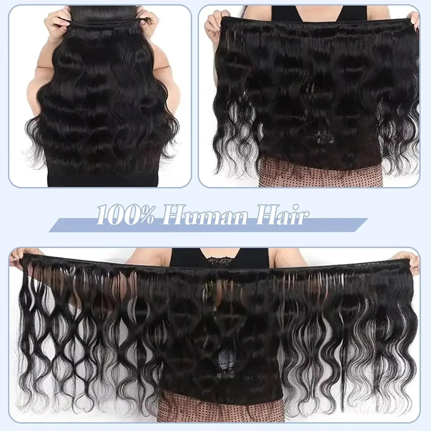 12A Body Wave Human Hair Bundles 40 Inch 100% Human Hair Unprocessed Brazilian Virgin 3 4 Pcs Raw Hair Bundles Weave Extensions - My Vixen Vault