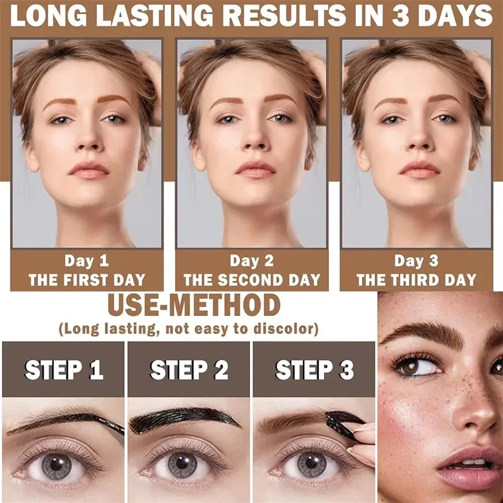 Lasting 3 Days Tattoo Easy Peel Off Eyebrow Gel Cream Types Long-Lasting Smudge-Proof Sweat Resistant Waterproof Cosmetics - My Vixen Vault