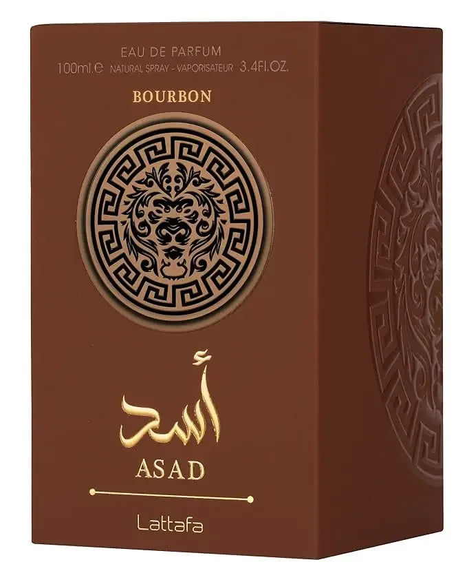 Lattafa Asad Bourbon - Eau De Parfum En Espray Unisex, 3.4 Onzas / 3.4 Fl Oz.