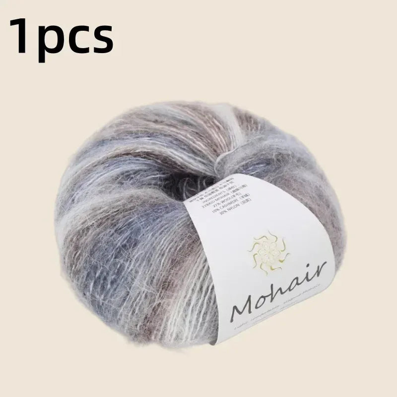 Gradient Mohair Soft Cotton Yarn DIY Crochet Hand Knitting Yarn Segment Dyed Wool Yarn For Baby Sweater Hat Scarf - My Vixen Vault