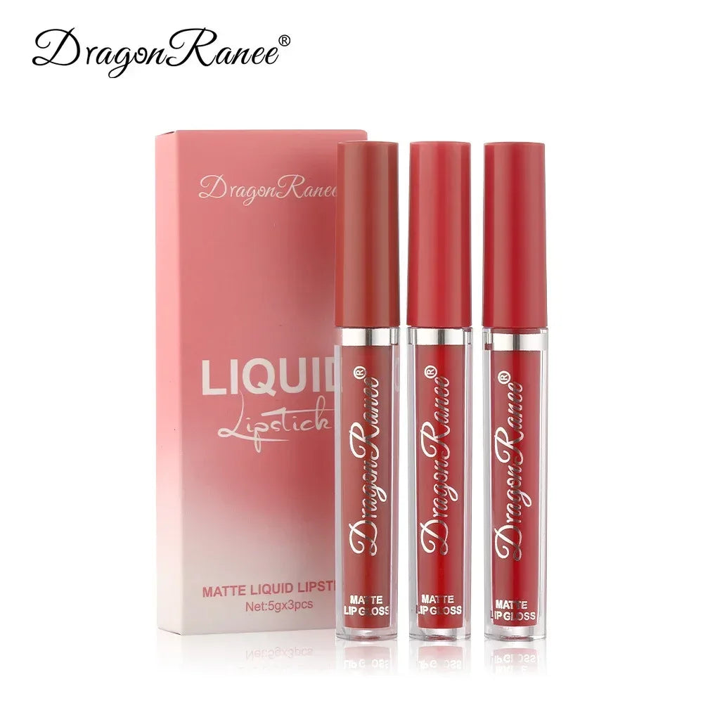 3 PCS Liquid Lipsticks Set Long Lasting Make Up For Women Korean Beauty Cosmetics Matte Lipsticks Waterproof Long lasting - My Vixen Vault