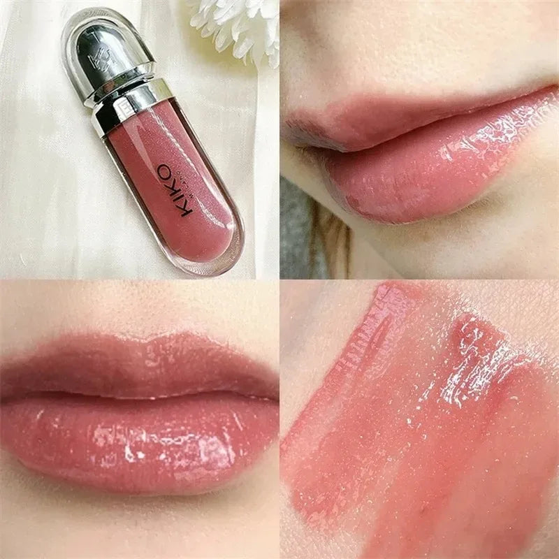 Hot Sales 3D Liquid Lip Glaze Transparent Lip Mirror Lipstick Nourishing Glossy Full Lips Not Fading Milk Tea Bean Paste Makeup - My Vixen Vault