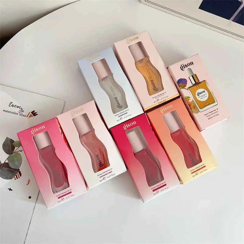 Gisou Lip Oil Hydrating Transparent Lip Gloss Plumping Moisturizing Without Drying Out Exfoliating Serum Lip Care Cosmetic.
