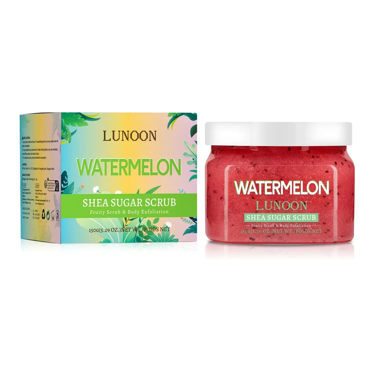 Natural Watermelon Shea Sugar Scrub 150g - Body Exfoliator, Moisturizing, Smooth & Glowing Skin, For Elbows, Knees, Back & Legs - My Vixen Vault
