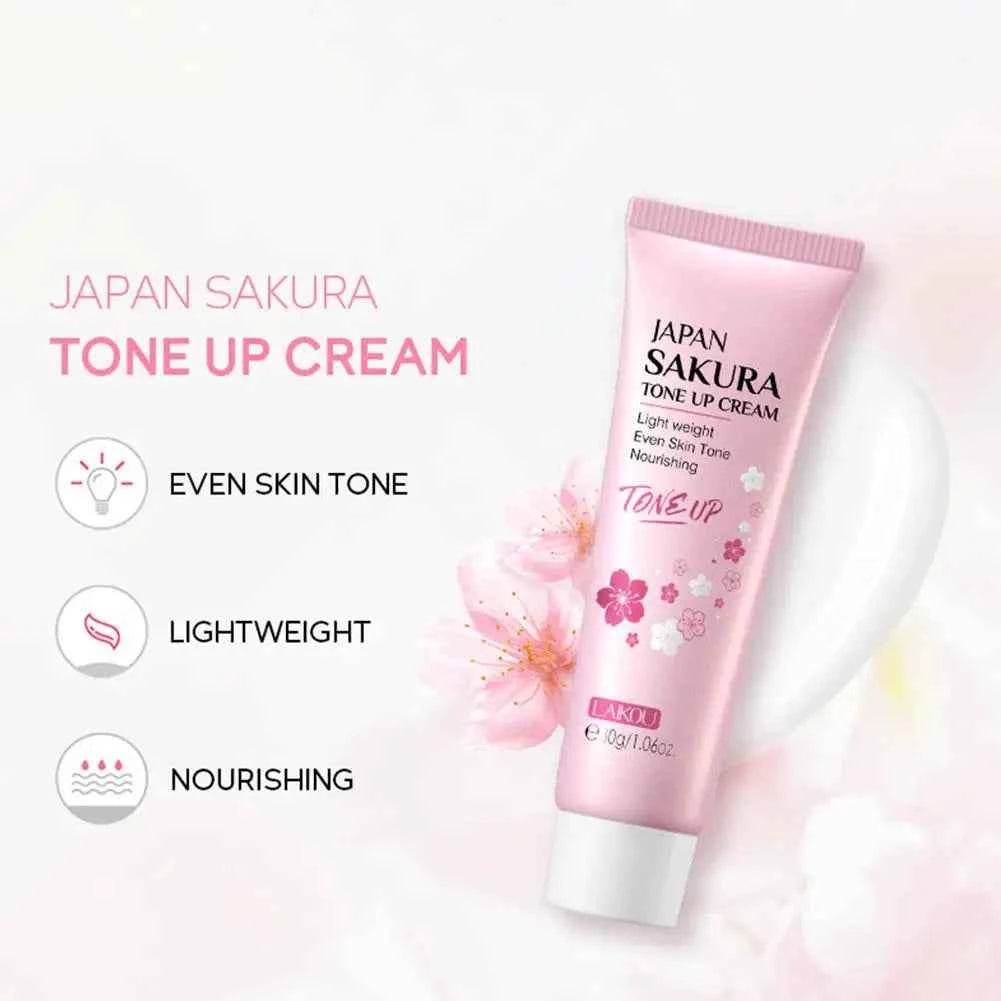 LAIKOU Japan Sakura Essence Cream Cherry Blossom Facial Cream Moisturizing Shrink Pores Cosmetics Collagen Skin Care