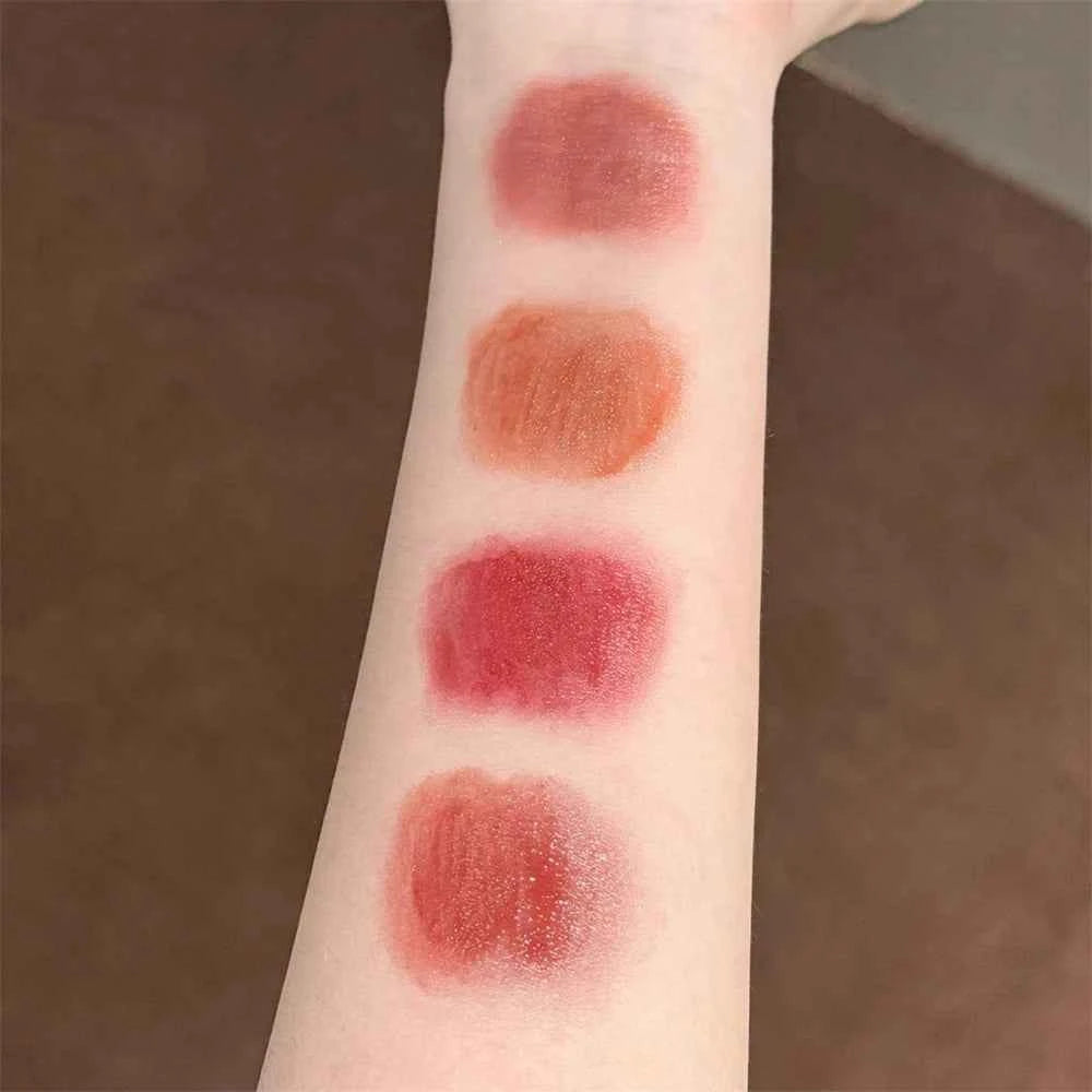 4 Colors Solid Lip Gloss Stick Mint Non-Sticky Glass Shine Lip Balm Hydrating Water Light Lipstick Tint Natural Look Makeup.