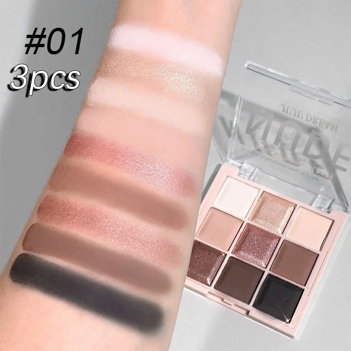 JUJU DREAM 9-Color Eyeshadow Palette, Matte & Shimmer Finish, Soft Milk Tea Tones, Compact & Easy for Daily Student Makeup - My Vixen Vault