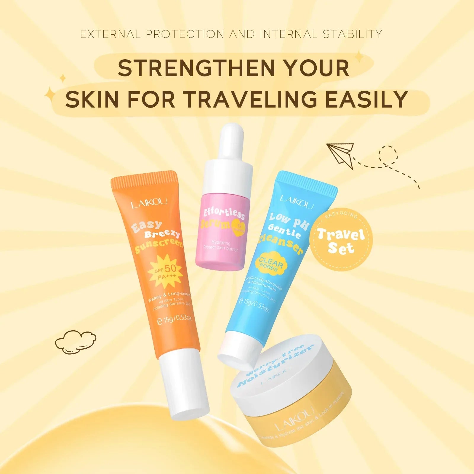 4pcs/set LAIKOU Skin Care Sets Facial Cleanser Serum Face Cream Facial Sunscreen Anti-Aging Whitening Creams Facial Skin Care - My Vixen Vault