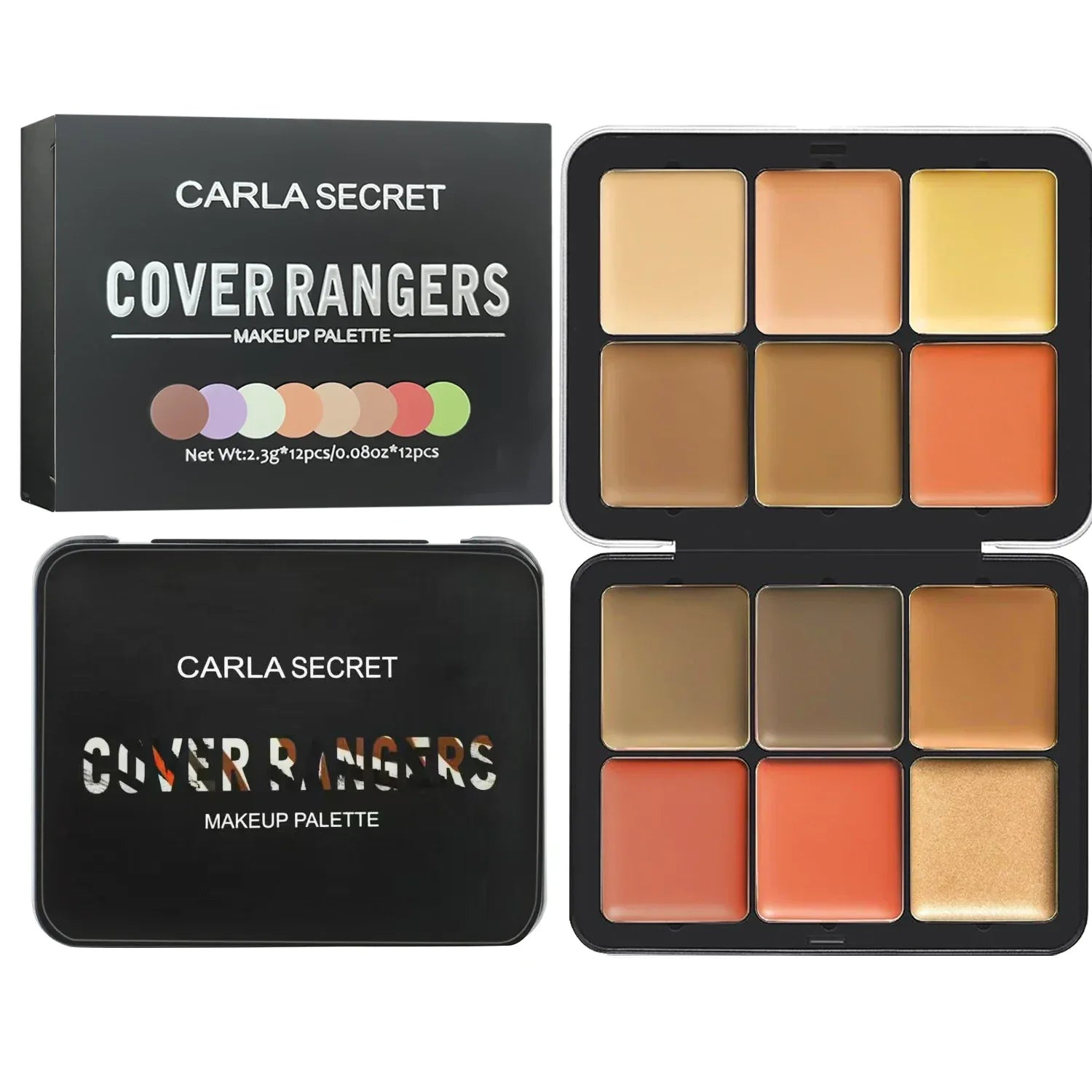 12-color iron box concealer blush cream matte highlight contour makeup all-in-one palette - My Vixen Vault