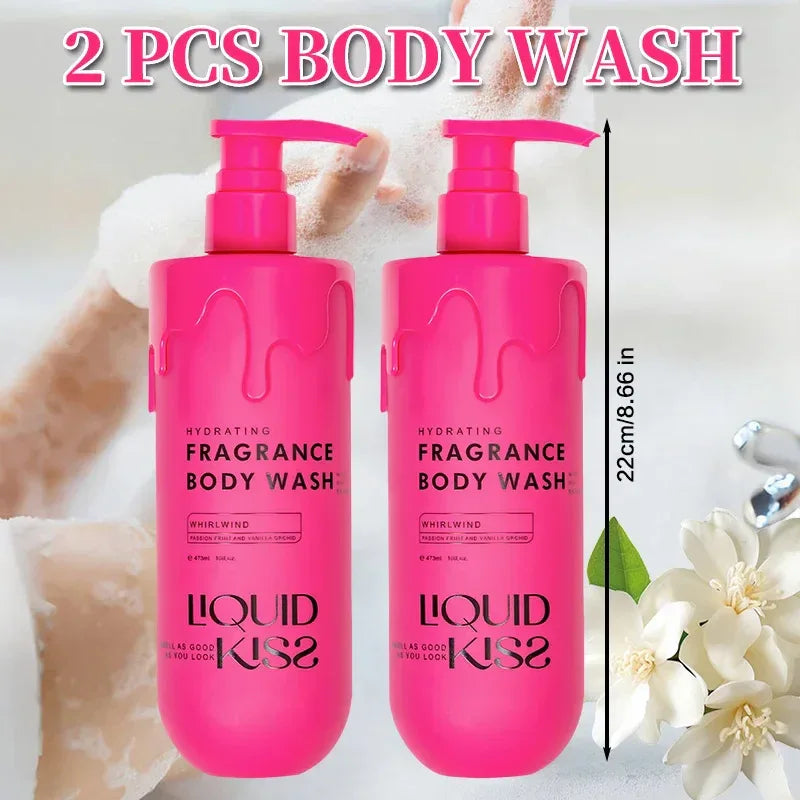LIQUID KISS Body Wash for Women Oat Etract Moisturizing Shower Deep Moisture WHIRLWIND Fragrance Body Bath Shower Gels 473 Ml - My Vixen Vault