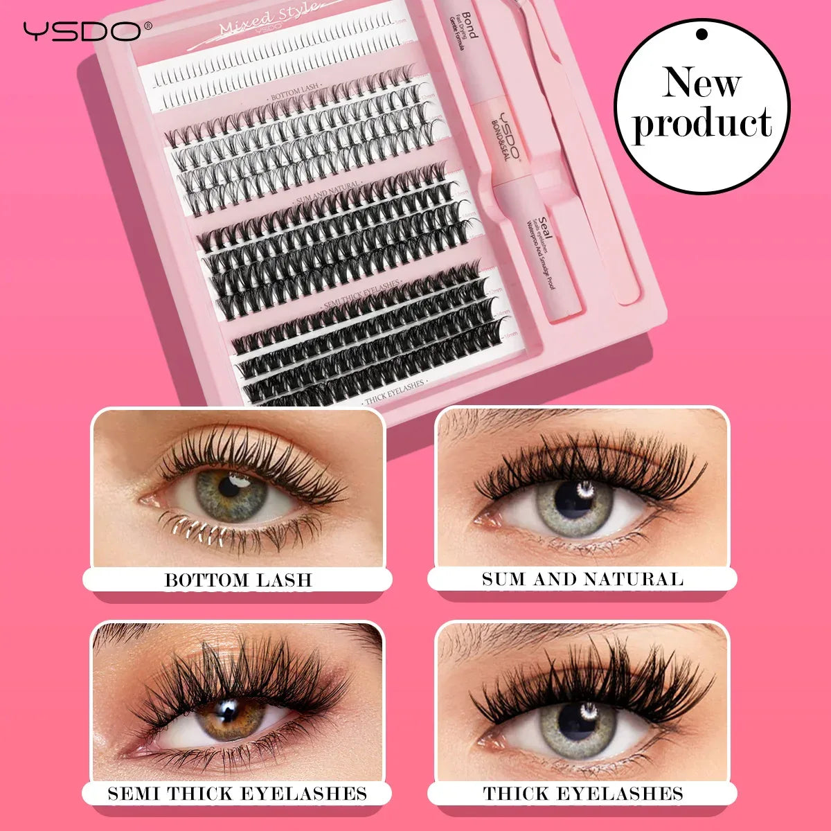 DIY Lash Extension Kit Lash Individual Lashes Clusters8-16mm With Waterproof Lash Bond And Seal Eyelash Tweezers Lash Kit - My Vixen Vault