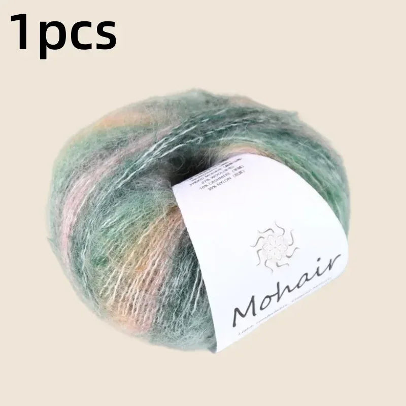 Gradient Mohair Soft Cotton Yarn DIY Crochet Hand Knitting Yarn Segment Dyed Wool Yarn For Baby Sweater Hat Scarf - My Vixen Vault