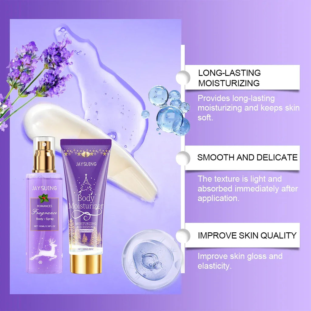 Christmas Fragrance Body Care Set Deep Moisturizing And Brightening Skin Body Lotion Lasting Fragrance Spray Holiday Gift Box.