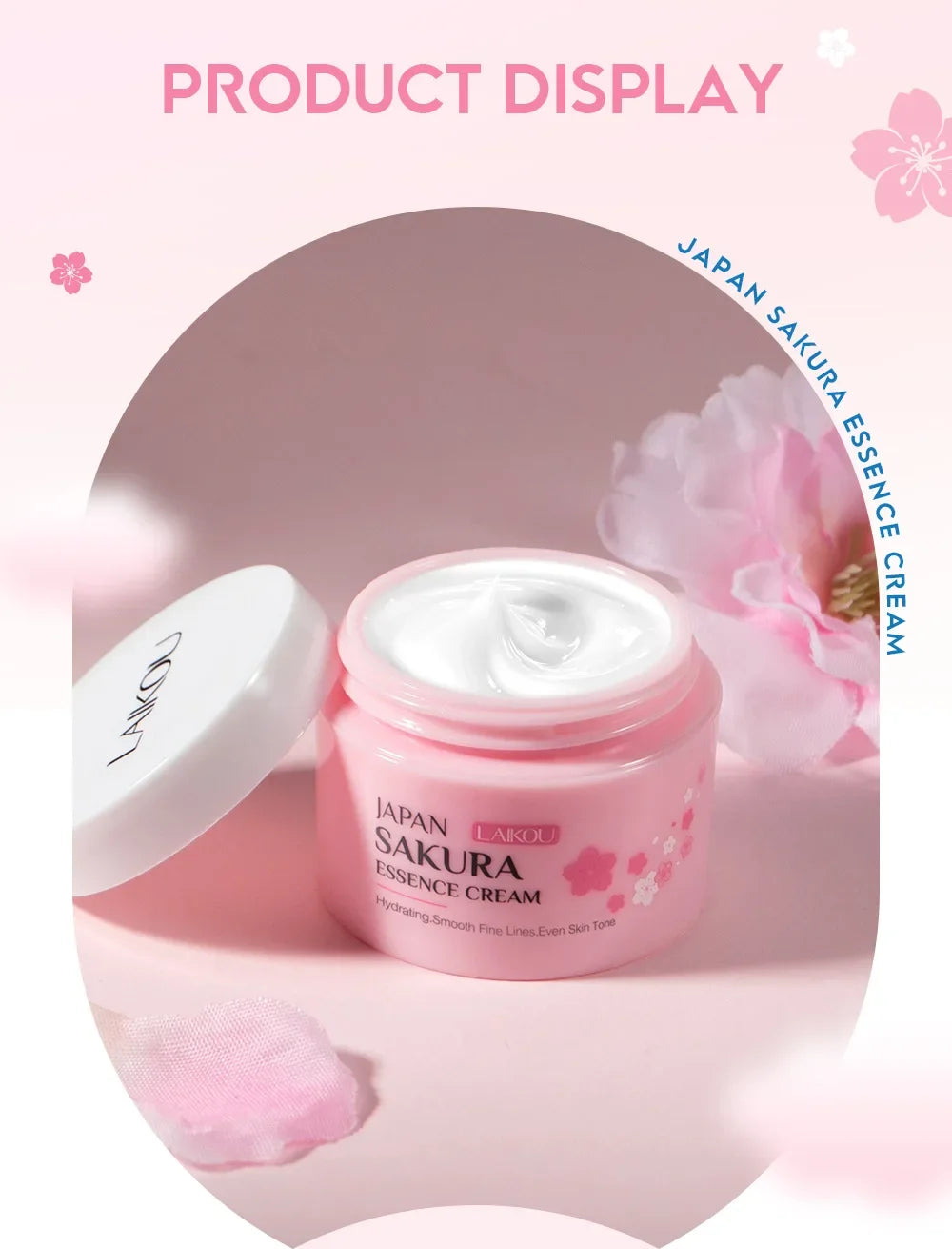 LAIKOU Japan Sakura Essence Cream Cherry Blossom Facial Cream Heavy Moisturizer Improving Dryness & Roughness Face Skin Care - Beauty Collection Studio
