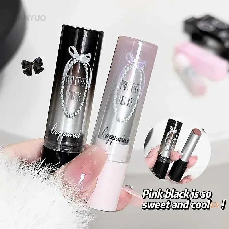 Pink Crystal Mirror Glass Solid Lip Gloss Round Tube Water Light Lipstick Clear Jelly Lip Glaze Nude Brown Moisturizing Lip Tint - My Vixen Vault