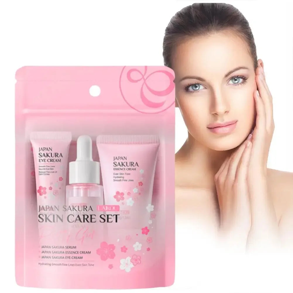 Sakura Skin Care Sets & Kits With Cleanser,Serum,Eye Cream,essence Cream Beauty Products For Women Gift Sets Routine Trave...