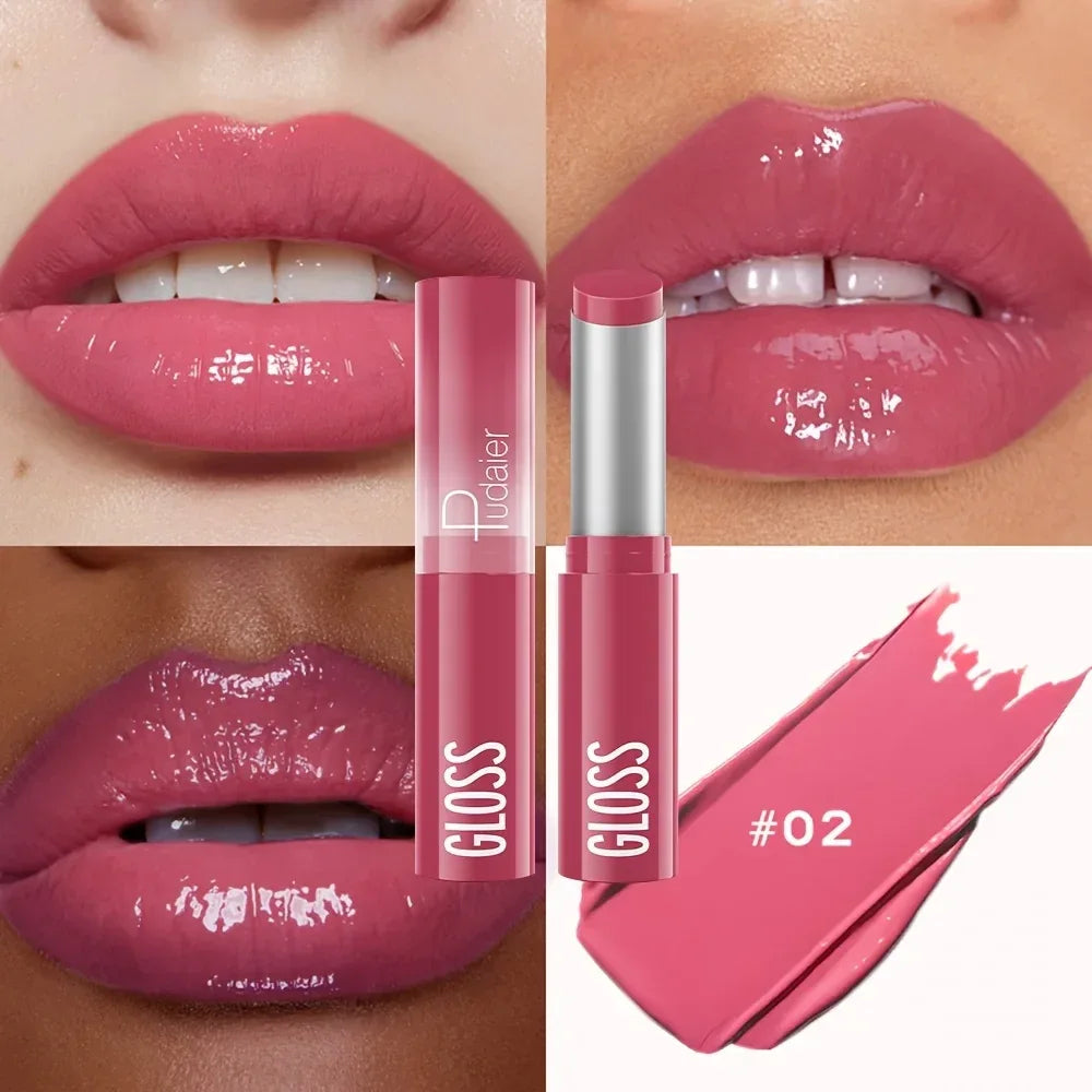 Waterproof Lipstick with Glass Mirror and Plumping Effect Non-Stick Nude Shades,Matte Lip Gloss For Plumper Looking Lips - My Vixen Vault