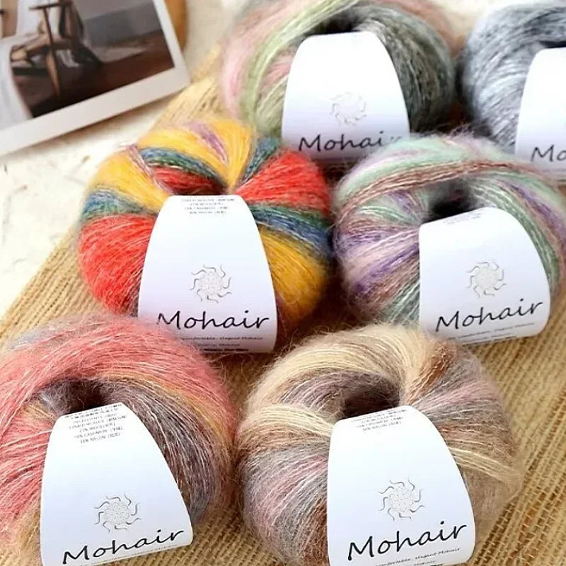Gradient Mohair Soft Cotton Yarn DIY Crochet Hand Knitting Yarn Segment Dyed Wool Yarn For Baby Sweater Hat Scarf - My Vixen Vault