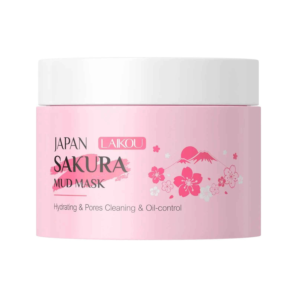 Laikou Sakura Mud Mask Deep Cleansing Oil Control Balance Antioxidan Shrink Pores Remove Blackheads Refreshing Facial Mask90/25g