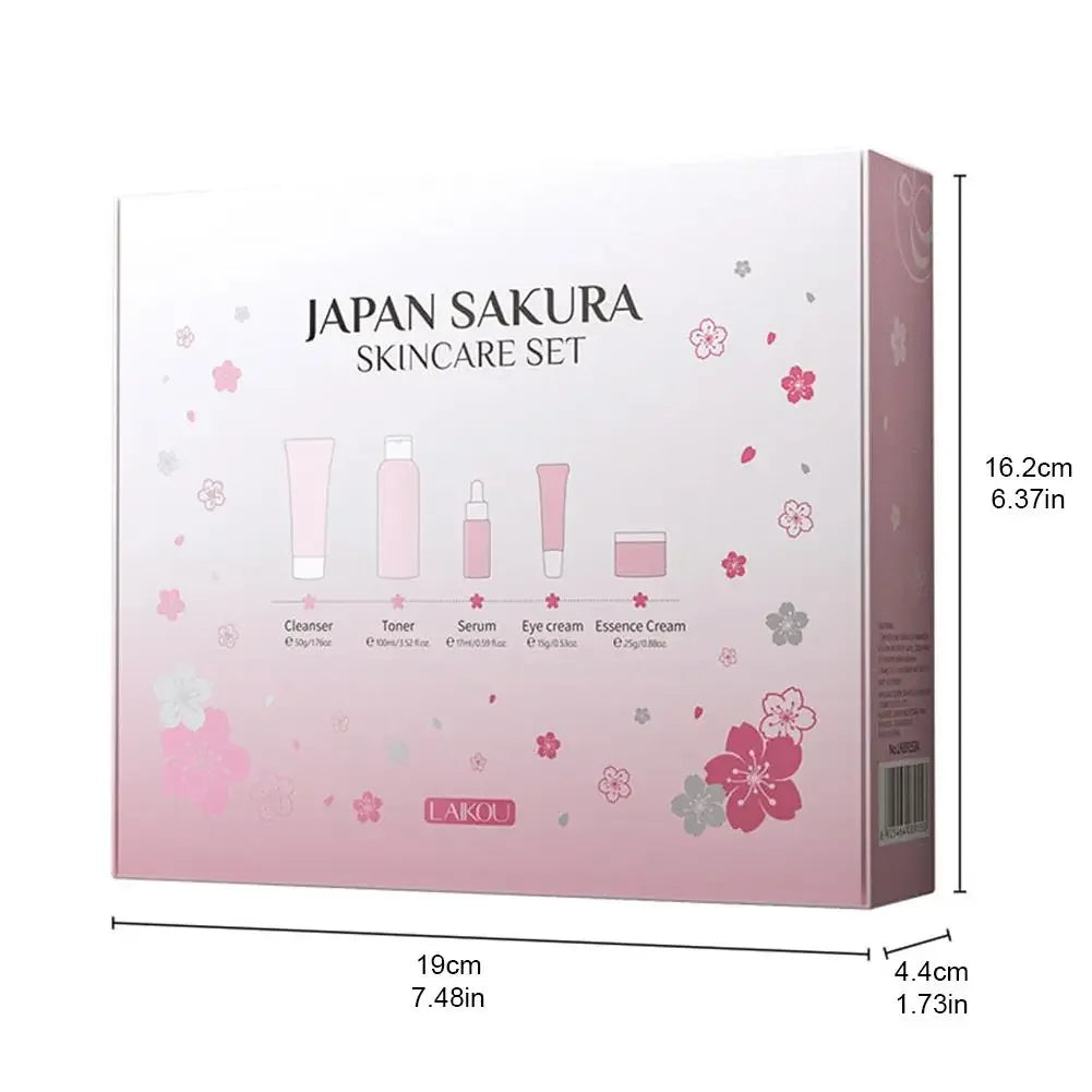 5/3pcs/Set Sakura Skin Care Sets Face Cream Serum Toner Facial Cleanser Sunscreen Eye Cream Gift Box Face Skin Care Set Product - My Vixen Vault