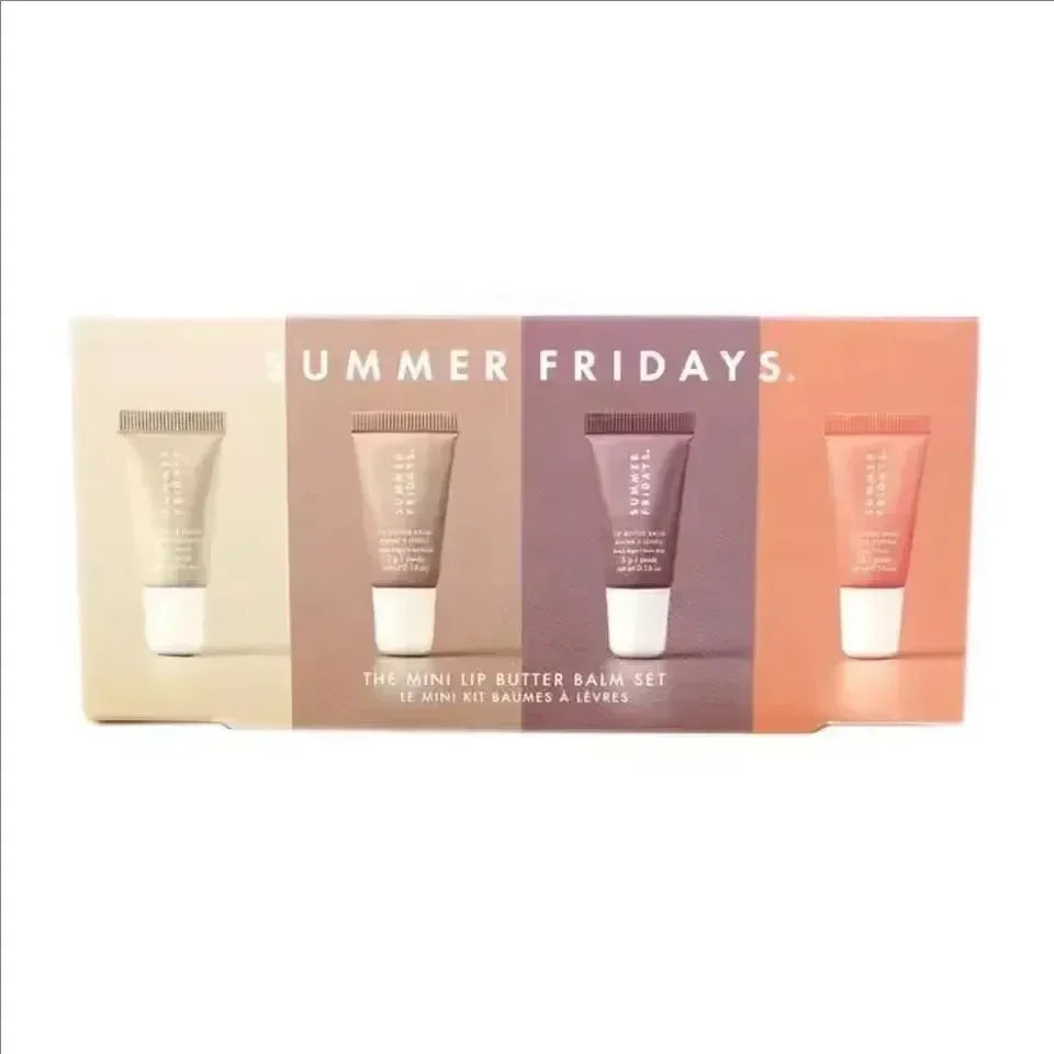 NEW Summer Fridays Mini Lip Gloss Set Vanilla Beige Lip Balm Long Lasting Moisturizing Smooth Soft Tube Makeup Lip Care Suit - My Vixen Vault