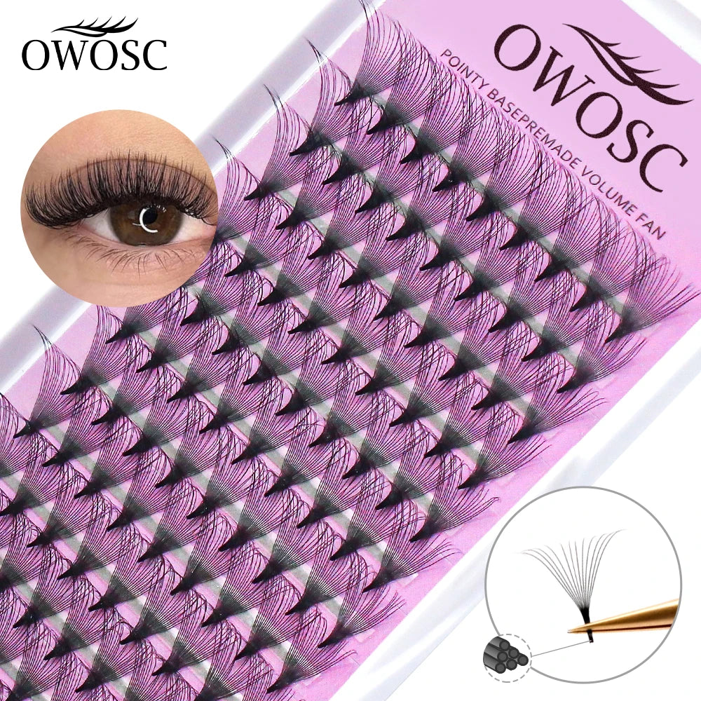 OWOSC 3D-20d Soft Natural Mink Eyelashes 120fans  Handmade Premade Volume Fans Eyelash Extension Maquillage Femme False Lashes - Beauty Collection Studio